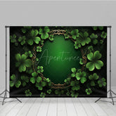 Aperturee - Aperturee Four Leaf Clover Full Green St Patricks Day Backdrop